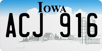 IA license plate ACJ916