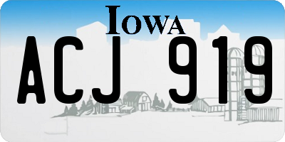 IA license plate ACJ919