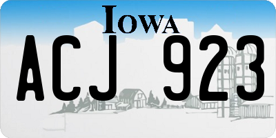 IA license plate ACJ923