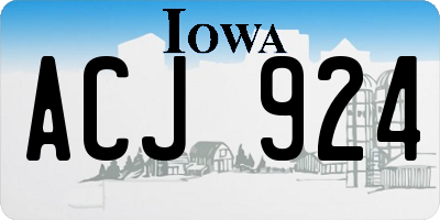 IA license plate ACJ924