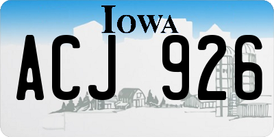IA license plate ACJ926