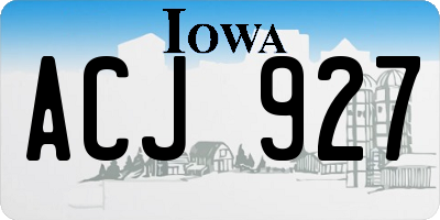 IA license plate ACJ927