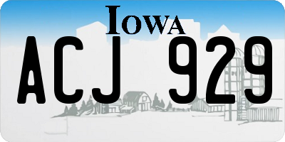 IA license plate ACJ929