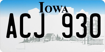 IA license plate ACJ930