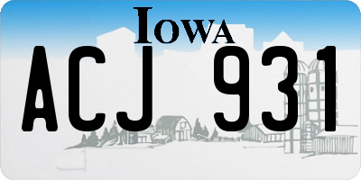 IA license plate ACJ931