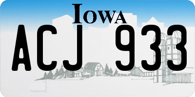 IA license plate ACJ933