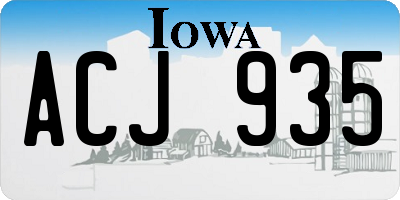 IA license plate ACJ935