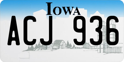 IA license plate ACJ936