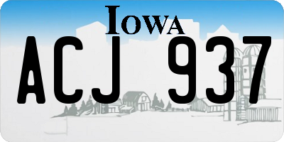 IA license plate ACJ937