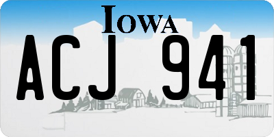 IA license plate ACJ941