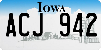 IA license plate ACJ942