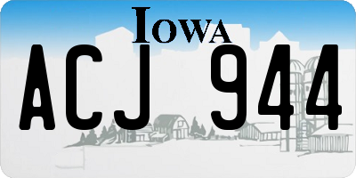 IA license plate ACJ944