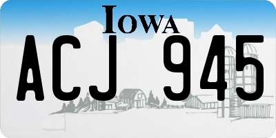 IA license plate ACJ945