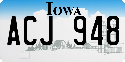 IA license plate ACJ948