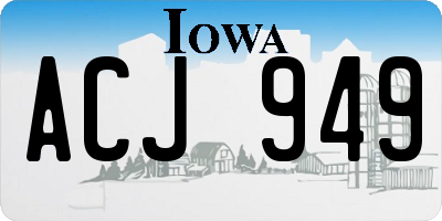 IA license plate ACJ949
