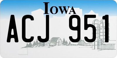 IA license plate ACJ951