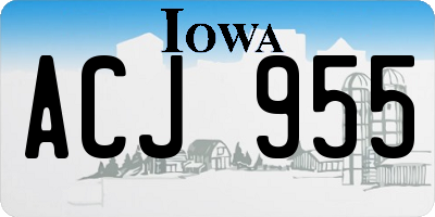 IA license plate ACJ955