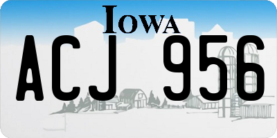 IA license plate ACJ956