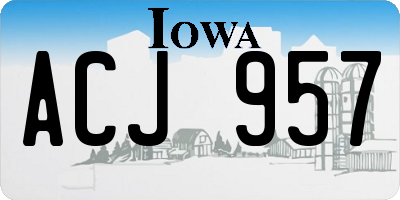 IA license plate ACJ957