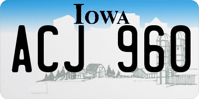 IA license plate ACJ960