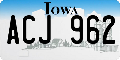 IA license plate ACJ962