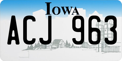 IA license plate ACJ963