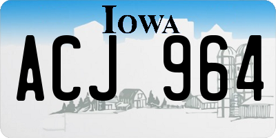 IA license plate ACJ964