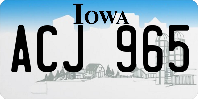 IA license plate ACJ965