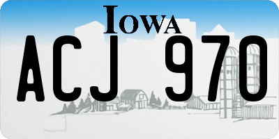 IA license plate ACJ970