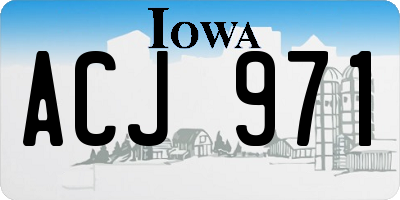 IA license plate ACJ971