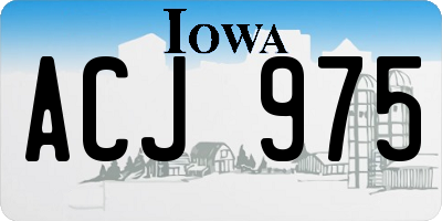 IA license plate ACJ975
