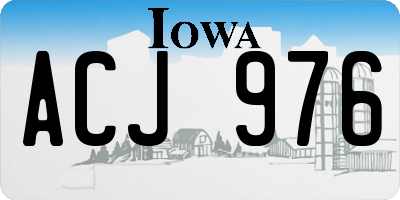 IA license plate ACJ976