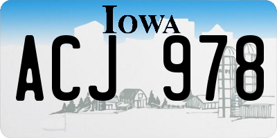 IA license plate ACJ978