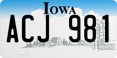IA license plate ACJ981
