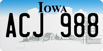 IA license plate ACJ988