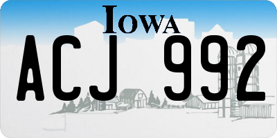 IA license plate ACJ992