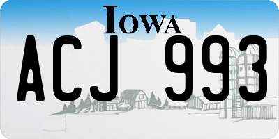 IA license plate ACJ993