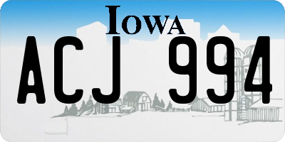 IA license plate ACJ994