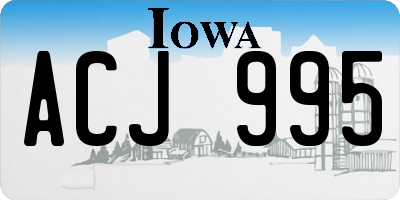 IA license plate ACJ995