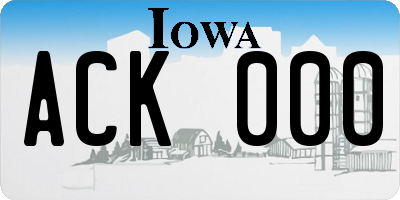 IA license plate ACK000