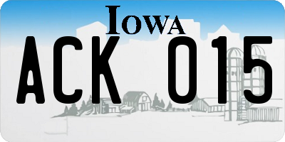 IA license plate ACK015