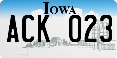 IA license plate ACK023