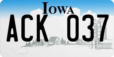 IA license plate ACK037