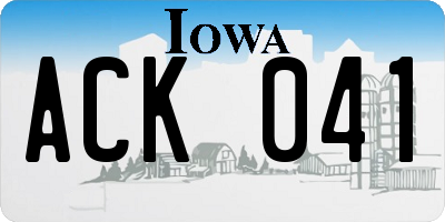 IA license plate ACK041