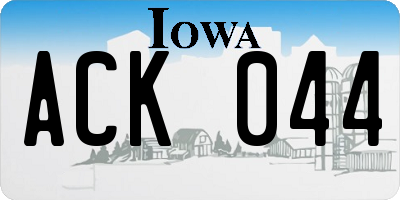 IA license plate ACK044