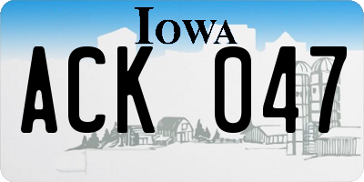 IA license plate ACK047