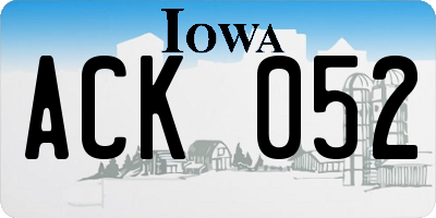 IA license plate ACK052