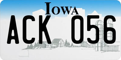 IA license plate ACK056