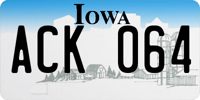 IA license plate ACK064