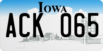 IA license plate ACK065